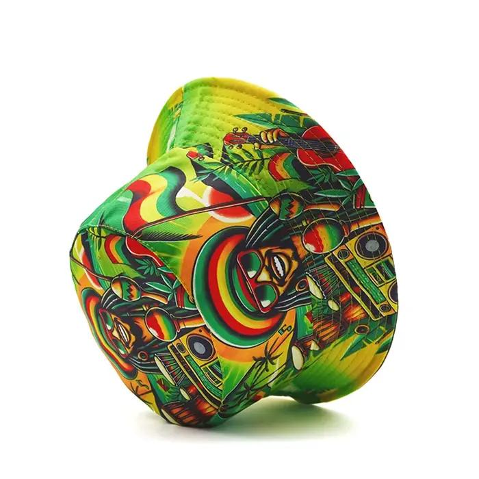Bocca Rasta Styles seau chapeau Juneteenth Bob Marley dessin animé pêcheur chapeaux réversible Panama casquette casquettes pour hommes et femmes en plein air