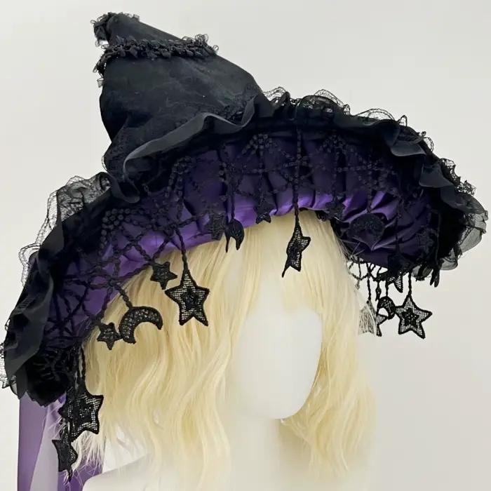 Chapeau de sorcière d'halloween Harajuku pour femmes et filles
