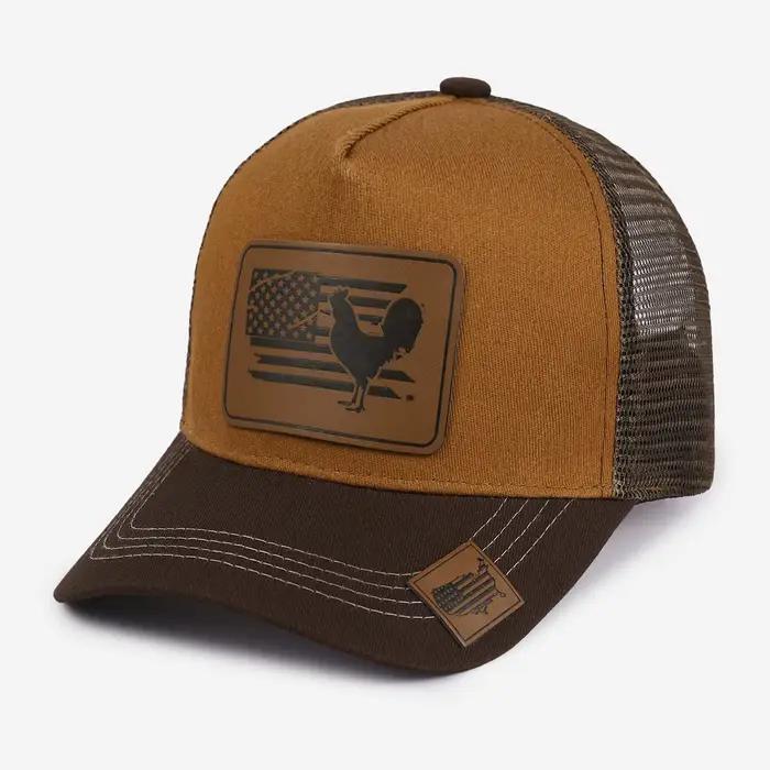 Chapeau de baseball en cuir de coq américain