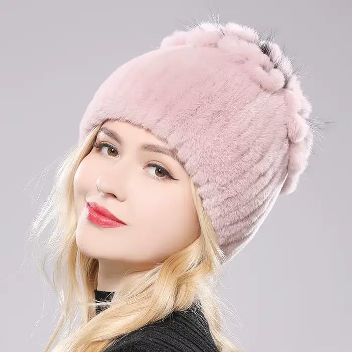 Chapeau de bombardier JbenikY en fourrure de lapin Rex et de renard pour femmes, élégant et réchauffant, idéal pour les occasions hivernales et le confort quotidien