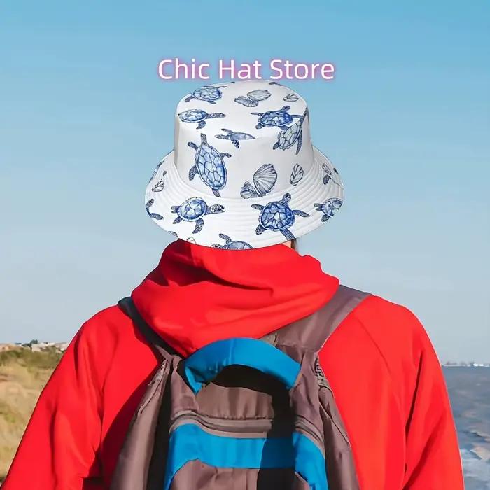 1pc Hawaiian Tropical Sea Turtle_2 Chapeau de pêcheur tout-en-un pour hommes et femmes