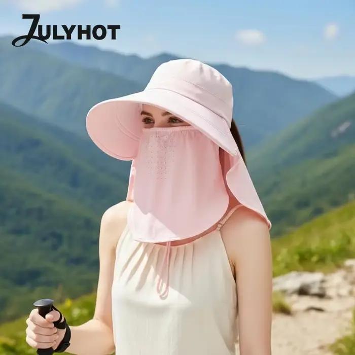 Chapeau de pêcheur réglable large bord protection UV fleuri polyester pour femmes randonnée pêche extérieur soleil