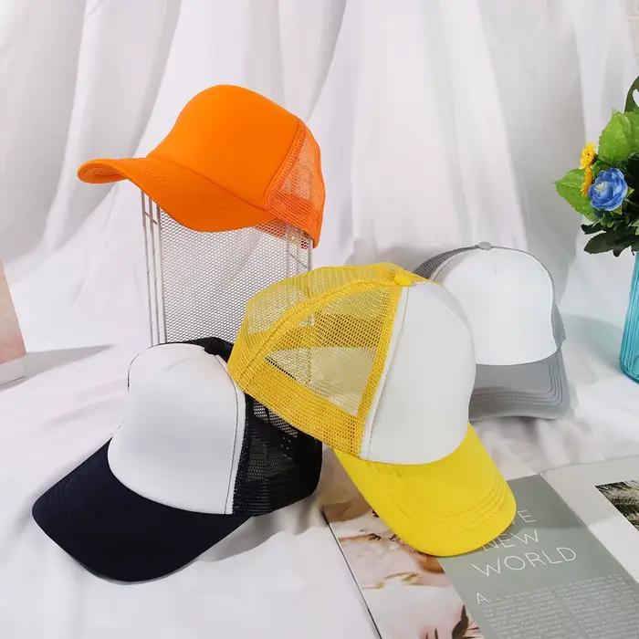 Casquette de baseball unisexe à visière plate réglable pour hommes et femmes, chapeau de soleil d'été, camionneur, snapback, maille incurvée, mode décontractée, uni, polyestère, ajustement facile, protection solaire, pour occasions décontractées