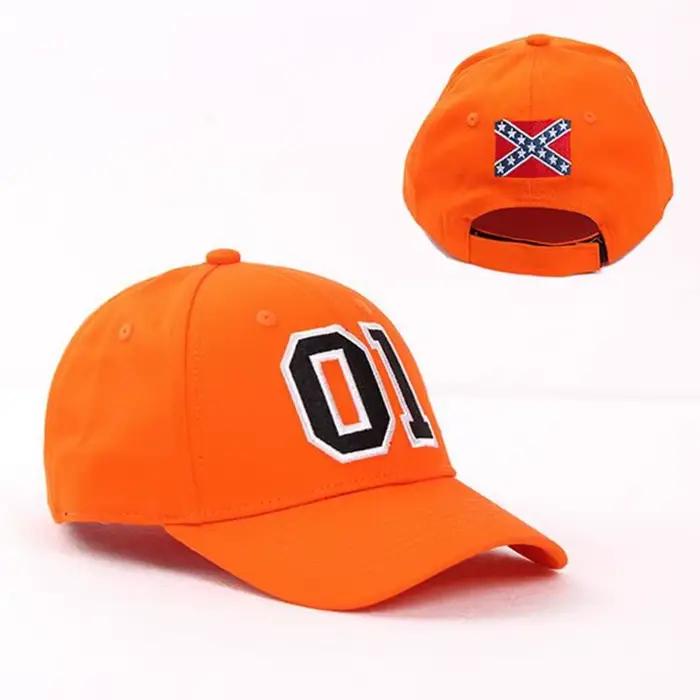 General Lee 01 Cosplay chapeau broderie unisexe coton Orange bon OL' Boy Dukes casquette de Baseball réglable