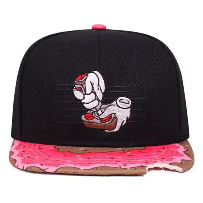 Casquette hip hop tendance 2026 style sport polyester brodé manette de jeu donut skate pare-soleil bord plat occassionnels adultes four seasons