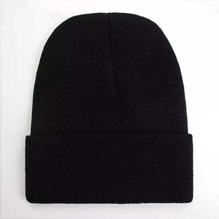 Bonnet unisexe solide automne hiver mélanges de laine doux chaud