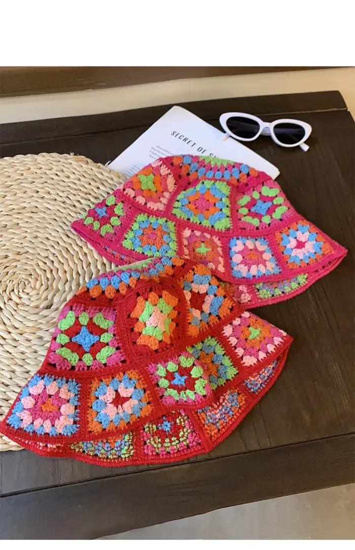 Chapeau au crochet rouge 2024 mode