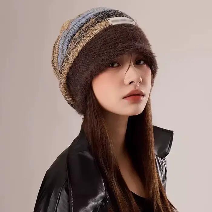 Bonnet en acrylique thermique Maillard pour femmes, surdimensionné, confortable, élégant, idéal pour les grands cheveux, maternité, hiver et plein air ``` ###TITRE### Bonnet en acrylique thermique Maillard pour femmes, surdimensionné, confortable, élégant, idéal pour les grands cheveux, maternité, h