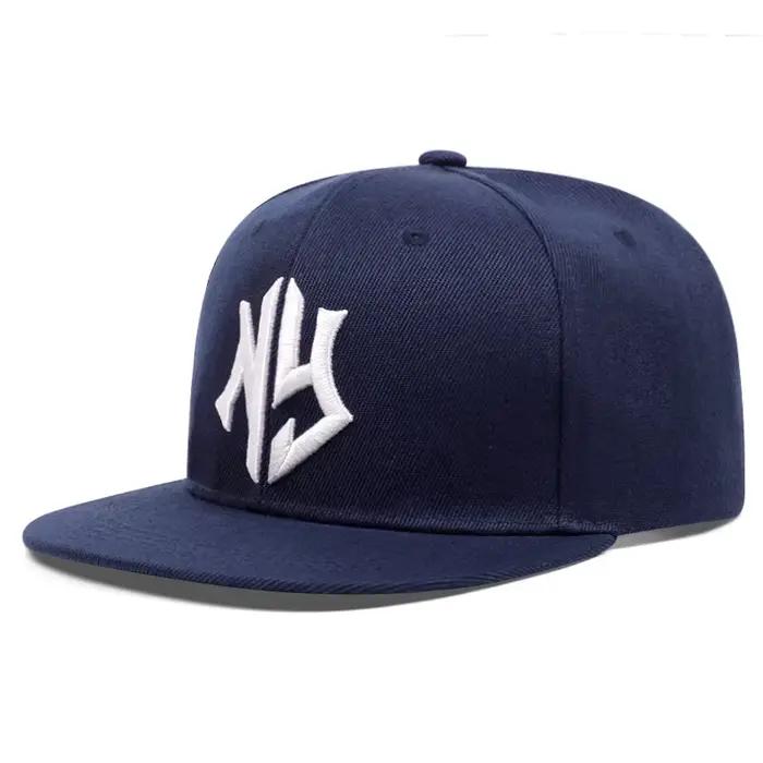 Chapeau bord plat hommes femmes lettres brodées style new york hip hop mode décontracté printemps été