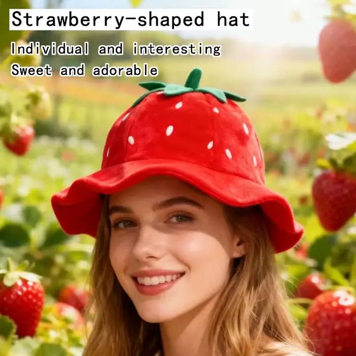 Chapeau au design mignon en forme de fraise