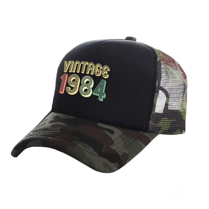 Casquette de camionneur vintage 1983 multicolore pour adultes unisexe style sportif et décontracté occasionnellement festive