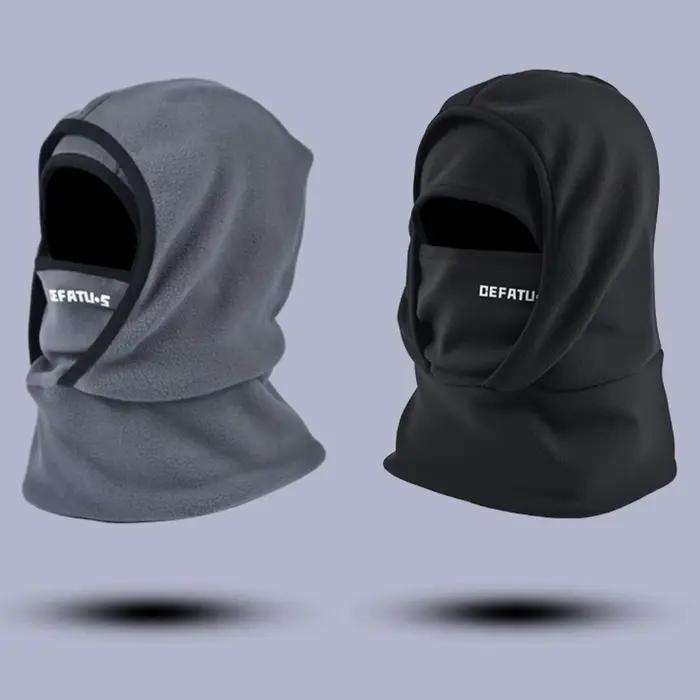 Cagoule Double couche casquette de cyclisme polaire résistant au froid chapeau chaud masque Protection du cou