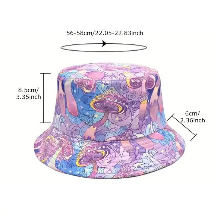 Chapeau de pêcheur violet rétro double face imprimé pour femme protection solaire voyage printemps été occasions spéciales