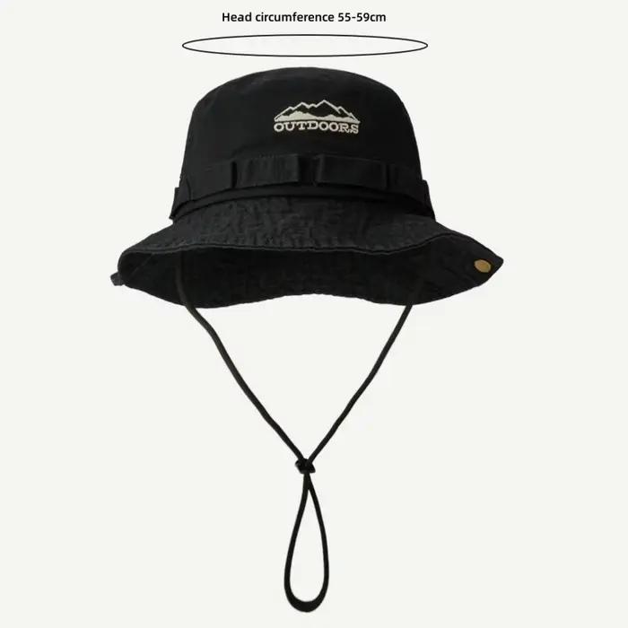 Chapeau d'Escalade de Camping Unisexe Mode Plage de Montagne Chapeau de Pêcheur Brodé Protection Solaire Casquette de Voyage en Plein Air à Large Bord Polyester Pour Randonnée Camping Loisirs Occasions Spéciales