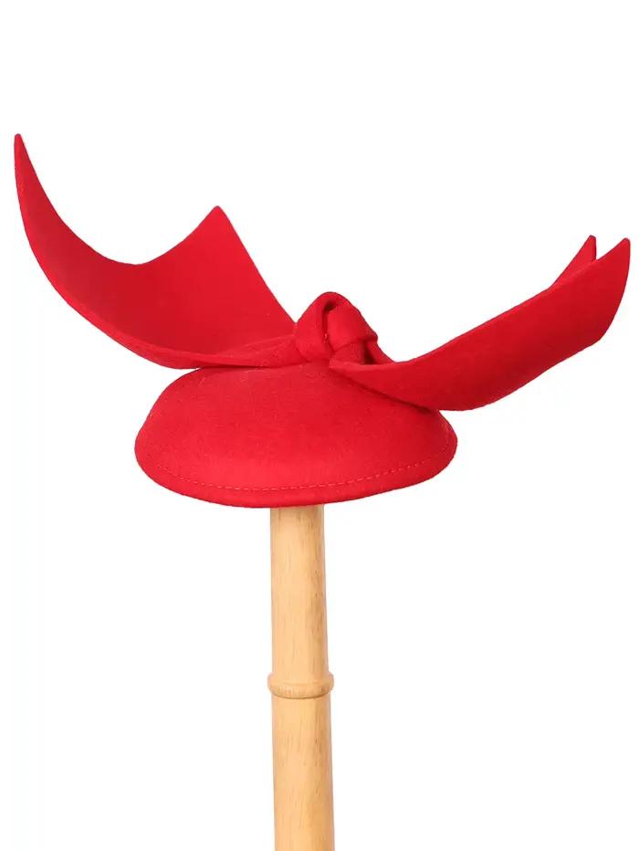 Chapeaux fascinateurs en feutre de laine rouge pour femmes