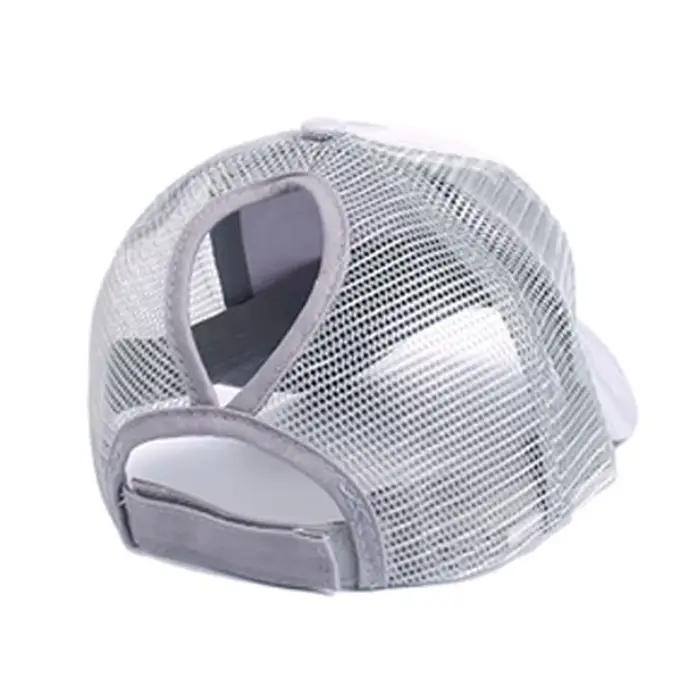 Chapeau de camionneur en maille de camouflage pour femmes casquette de baseball protection solaire moderne chignon queue de cheval occasionnels extérieurs