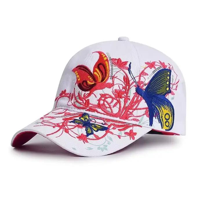 Casquette de baseball femmes brodé fleur chapeau