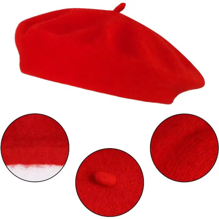 Ensemble de chapeaux de béret français pour homme, rouge et noir, accessoire de fête d'halloween, soirée disco, anniversaire à thème, sortie en famille