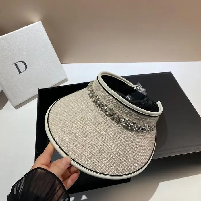 Chapeau de soleil de luxe à strass pour femme