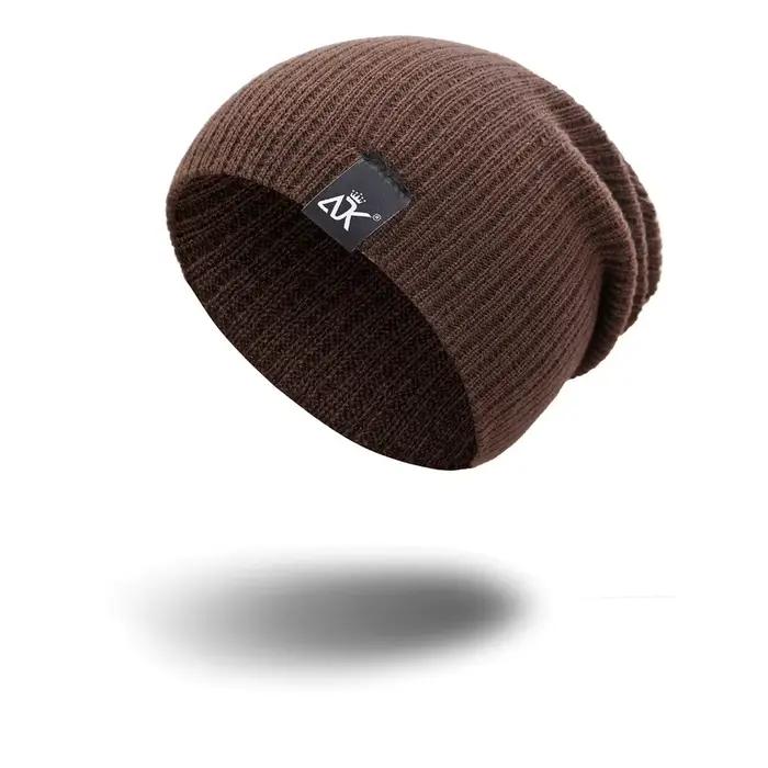 Chapeaux tricotés hiver unisexe chaud décontracté Slouchy