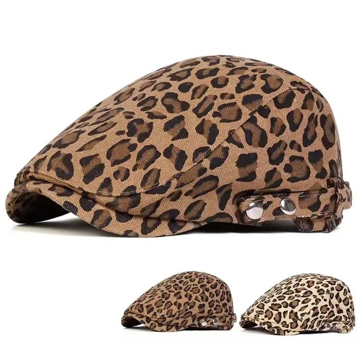 Casquettes unisexes à imprimé léopard