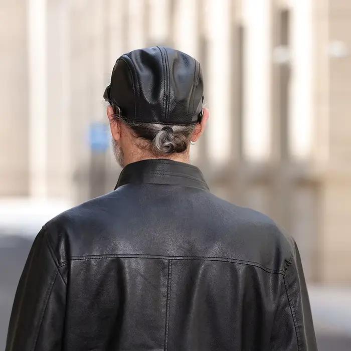 Casquette en cuir pour hommes