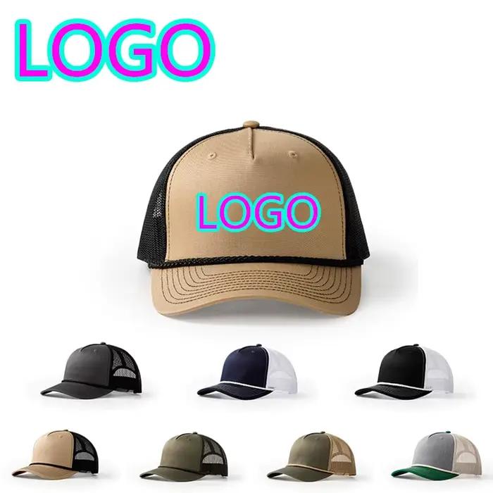 Casquette de baseball en maille à 5 panneaux avec logo personnalisé brodé pour l'extérieur pour femmes