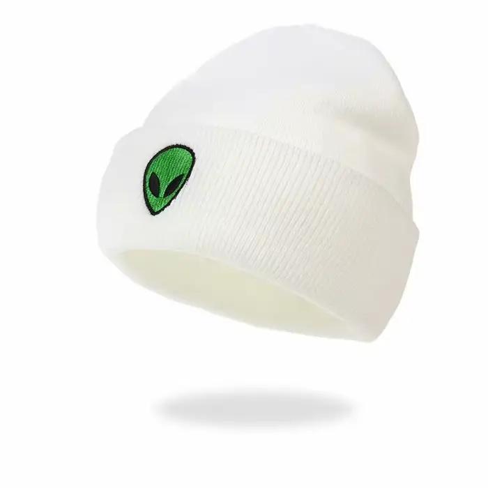 Chapeau tricoté brodé Alien pour hommes et femmes