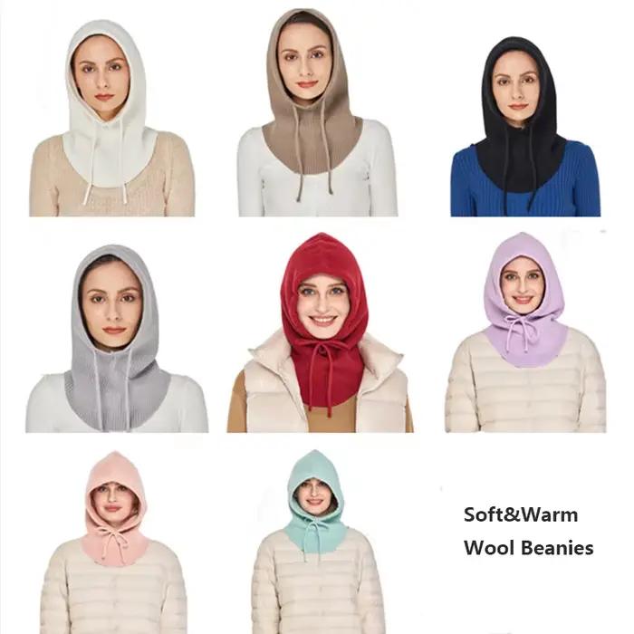 Cagoule tricotée en cachemire pour femmes