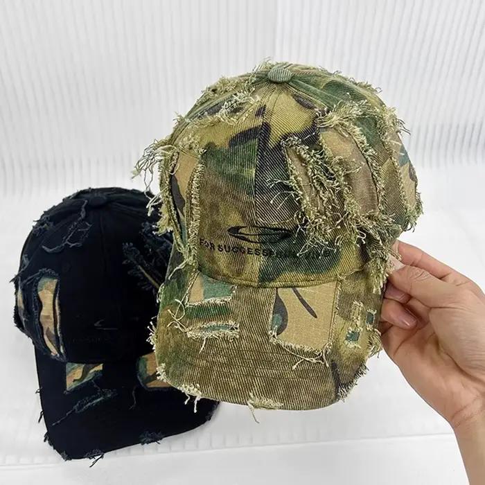 Casquette de baseball unisexe Y2K rétro en coton brodé camouflage style européen et américain