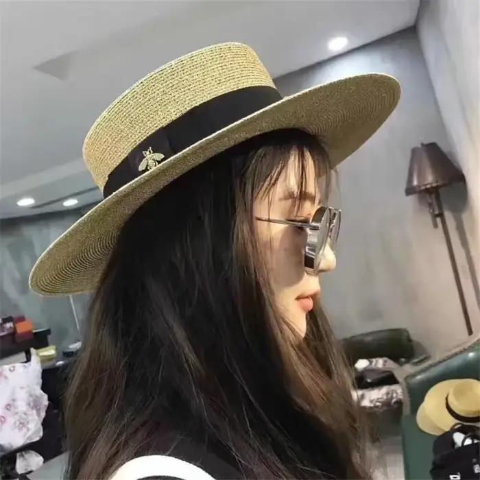 Chapeau Panama d'été en fil d'or – Casquette de jazz légère en mélange de laine