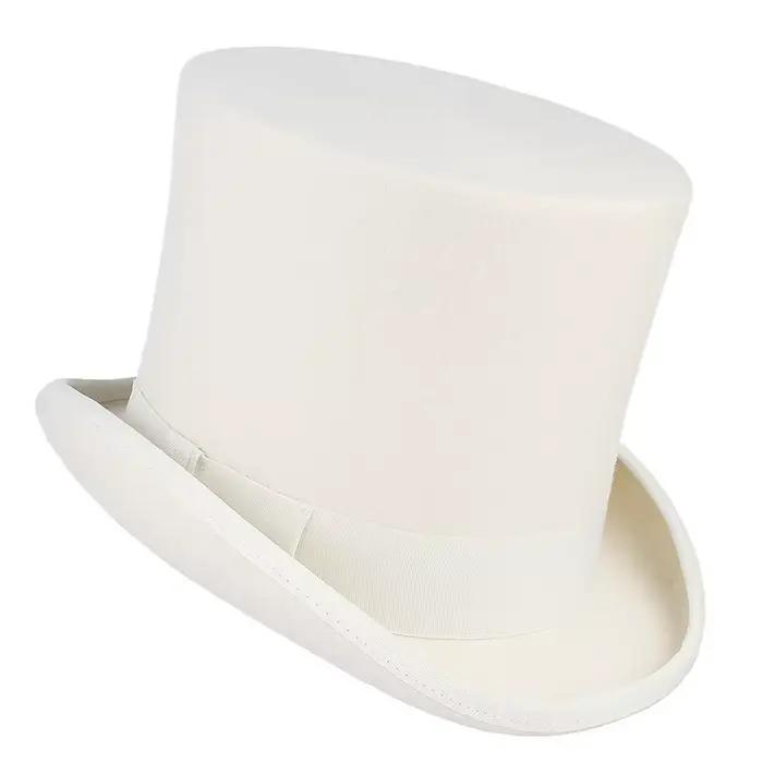 100% laine britannique Europe Gentleman grand chapeau scène Performance haut chapeaux magicien rétro mode personnalité