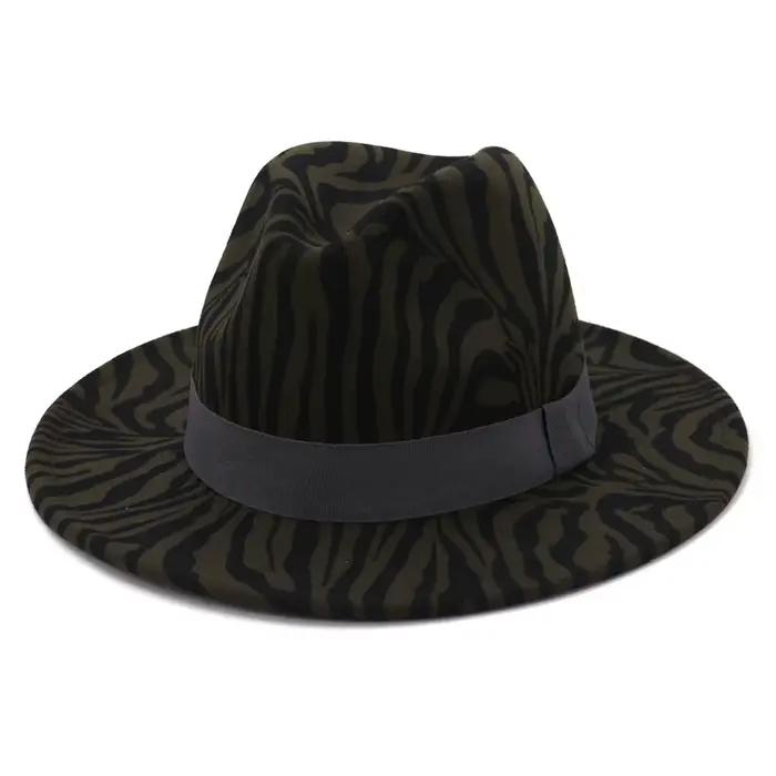 Chapeaux Fedora en feutre de laine gris foncé pour hommes et femmes