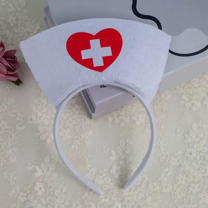 Bandeau infirmière d'Halloween en tissu élégant pour femmes, polyvalent pour soirées costumées, spectacles et tenues quotidiennes