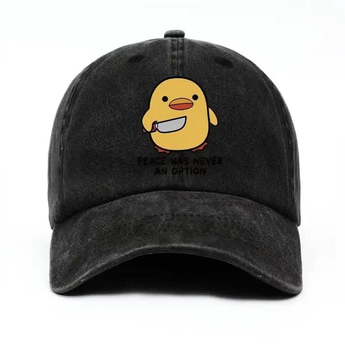 Chapeau de baseball imprimé lettre canard jaune pour hommes et femmes