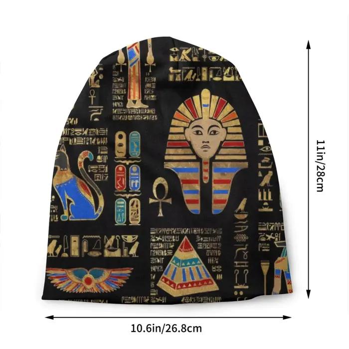 Personnalisé hiéroglyphes égyptiens divinités dieu Bonnet chapeaux rue tricot chapeau hiver chaud ancien egypte pharaon Skullies bonnets casquettes