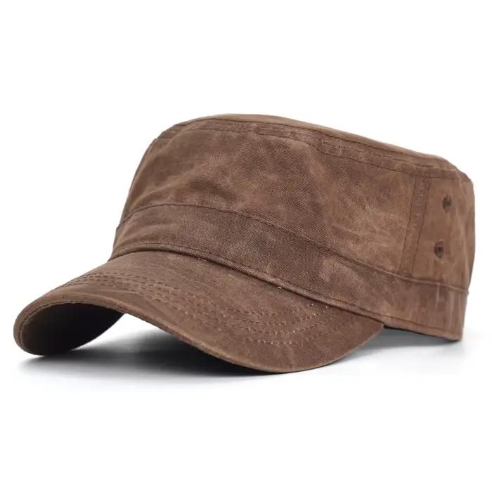 Casquettes militaires en coton et toile cirée pour hommes