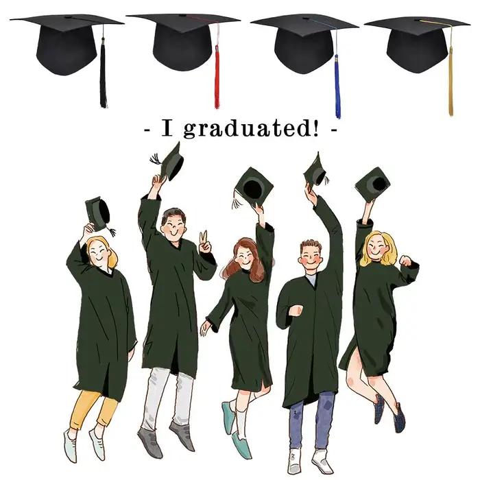Chapeau de remise de diplôme noir pour adultes