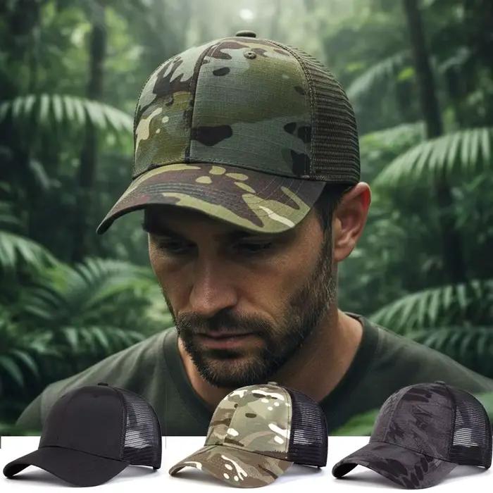 Casquette de baseball décontractée en maille réglable avec visière simple Printemps-Été