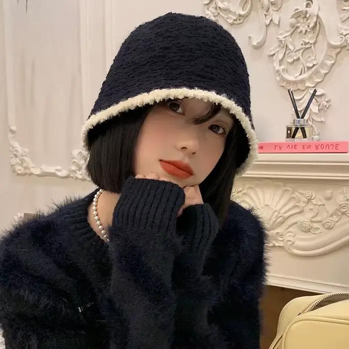 Nouveau chapeau de seau COKK pour femmes hiver tricoté décontracté garder au chaud design de mode coréen occasions spéciales