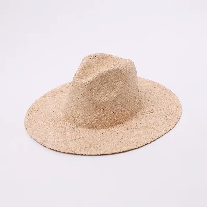 Chapeau de soleil en raphia naturel pour femme