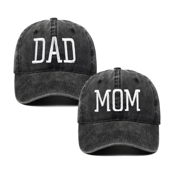 Maman papa cadeaux chapeau brodé pour Couples Parents casquettes de Baseball réglables cadeau