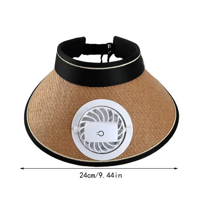 Chapeau pare-soleil avec ventilateur et chargeur solaire respirant pour camping pêche et activités extérieures en plein air