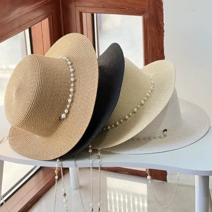 Chapeau de paille français à dessus plat pour femmes