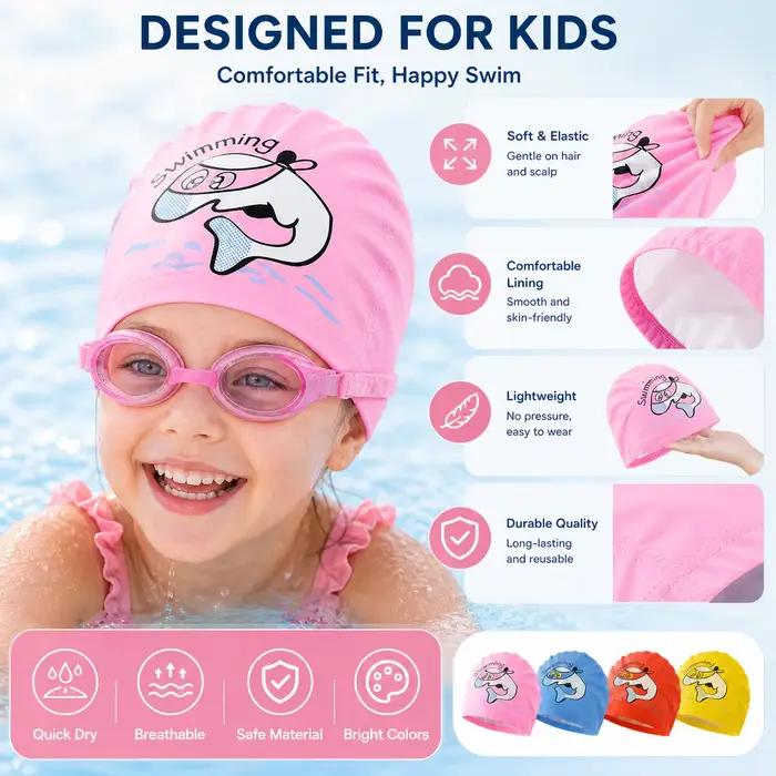 Bonnet de bain mignon en tissu PU imperméable