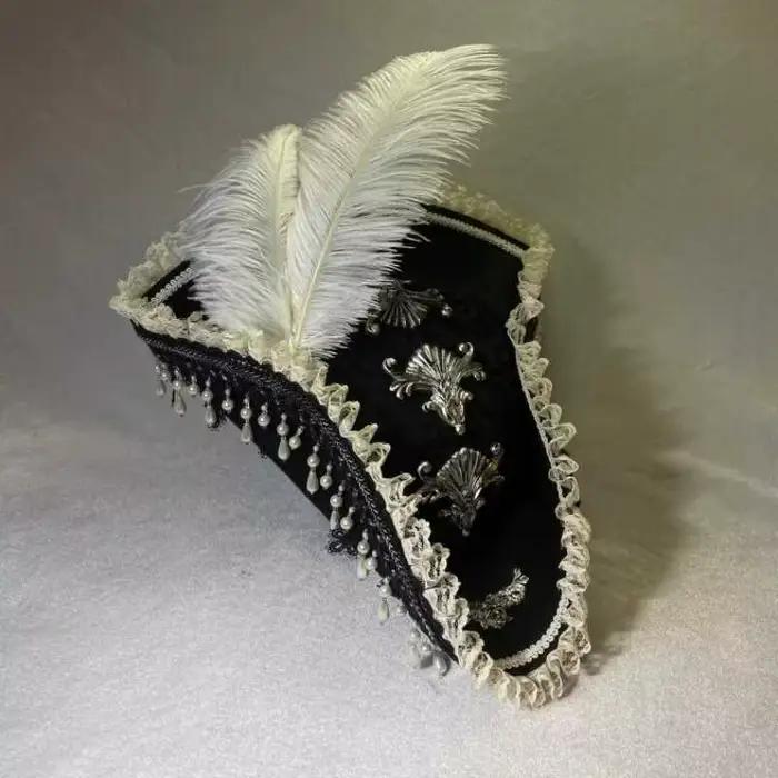Chapeau de Pirate rétro gothique comtesse perle Triangle