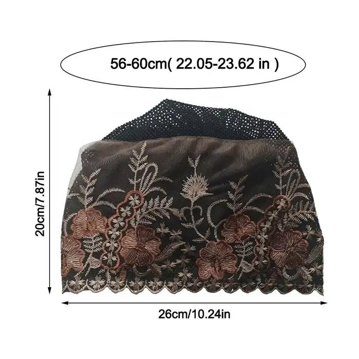 Nouveau Bonnet Brodé de Fleurs Respirant Couvrant Entièrement la Tête