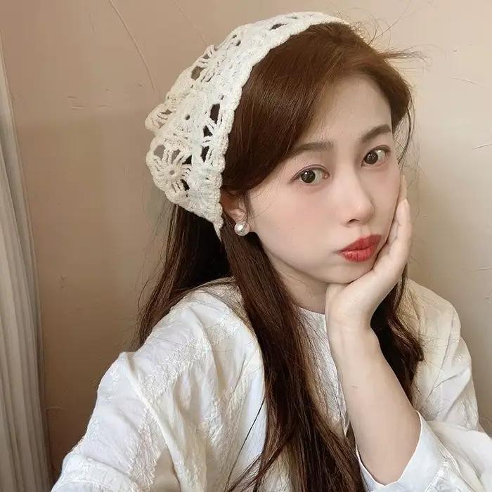 1 pièce Foulard de tête en tricot français