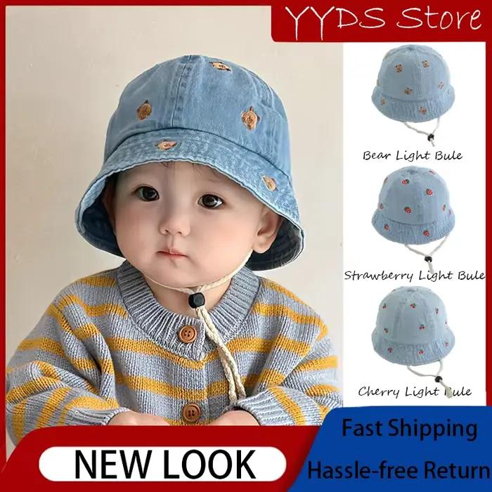 Chapeau de pêcheur/seau en Denim vieilli pour enfants filles