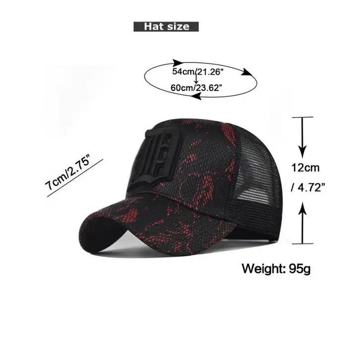 Nouvelles casquettes de baseball en maille pour hommes décontracté brodées snap back protection solaire printemps été sportives